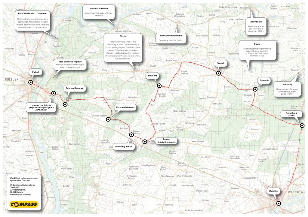 Projekt szlaku rowerowego Pułusk - Wyszków